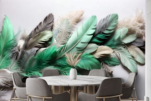 Фотообои в интерьере артикул AG-FT-024, Feathers, Design Studio 3D