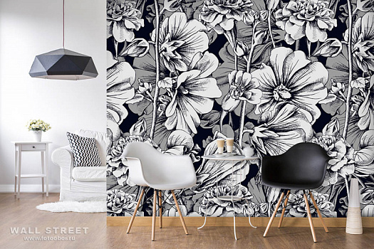 Фотообои в интерьере артикул Floreale 28, ЦВЕТОЧНЫЙ / FLOREALE, Wall street
